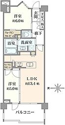 パークシティー高田馬場 2LDKの間取図画像