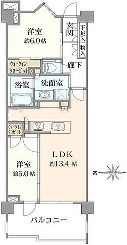 2LDK 間取り