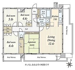 藤和本郷壱岐坂ホームズ 4LDKの間取図画像