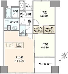 サンクタス127新川 2LDKの間取図画像
