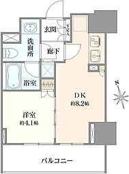 ザ・パークハウス上野 1DKの間取図画像