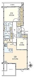 シーサイドコート逗子望洋邸 2LDKの間取図画像