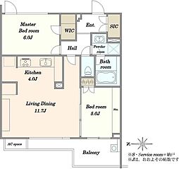 リリーゼ目白近衛町 2LDKの間取り