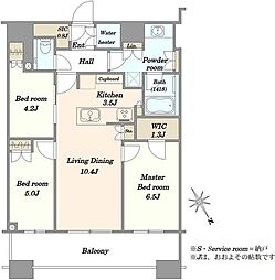 勝どきザ・タワー 3LDKの間取り