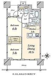 クレヴィア上野 2LDKの間取図画像