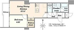 朝日白山マンション 1LDKの間取図画像