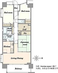 ライオンズプラザ池之端 3LDKの間取図画像