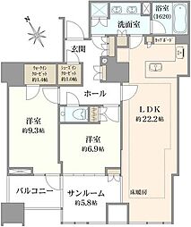 三田ガーデンヒルズノースヒル 2LDKの間取図画像