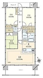 クレストシティタワーズ浦安リバータワー 3LDKの間取図画像
