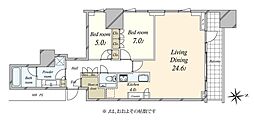 三田ガーデンヒルズ サウスヒル 2LDKの間取図画像