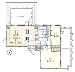 スタイルハウス南麻布 2LDKの間取図画像
