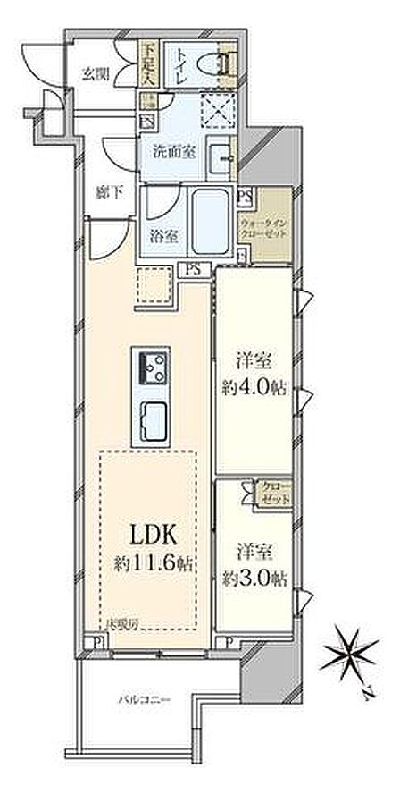 2LDK 間取り