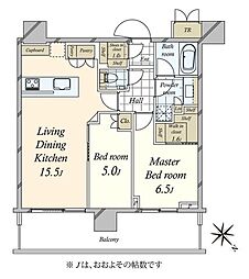 パークシティ武蔵小山ザタワー 2LDKの間取図画像