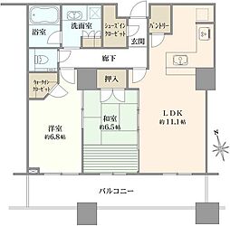 パークコート麻布十番ザ・タワー 2LDKの間取図画像