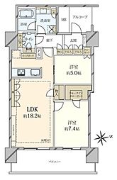 ブルーハーバータワーみなとみらい 2LDKの間取図画像