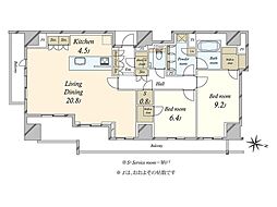ブランズ本郷 2SLDKの間取図画像