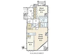 サンウッド青山 2LDKの間取図画像