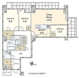 ブランズ渋谷常盤松 3LDKの間取図画像