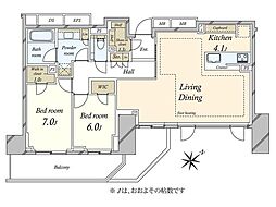 ザ・パークハウス麹町レジデンス 2LDKの間取図画像