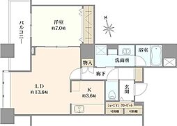 芝浦アイランドグローヴタワー 1LDKの間取図画像