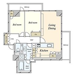 間取図画像 2LDK