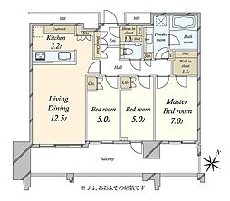 スカイズタワー&ガーデン 3LDKの間取図画像