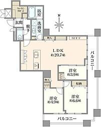 西戸山タワーホウムズノースタワー 3LDKの間取図画像