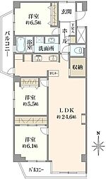 上目黒パークマンション 3LDKの間取図画像