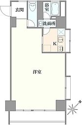 メゾンドエビス 1Kの間取図画像
