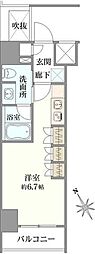 リビオレゾン新虎通り ワンルームの間取図画像