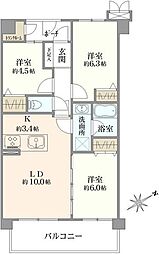 グランフィーネ加賀 3LDKの間取図画像