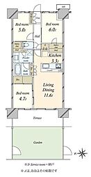 ウェリス南流山 3SLDKの間取図画像