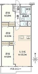 木場ハイツ 3LDKの間取図画像