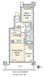 パークシティー高田馬場 2SLDKの間取図画像