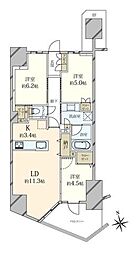 プラウドシティ東雲キャナルマークス 3LDKの間取図画像