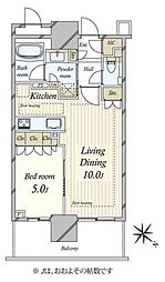 ブランズタワー豊洲 1LDKの間取図画像