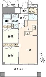 勝どきザ・タワー 2LDKの間取図画像