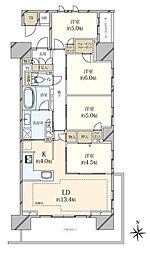 プラウドタワー清澄白河 4LDKの間取図画像