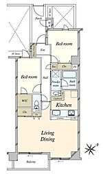 エクセルシオール品川大井町 2LDKの間取図画像