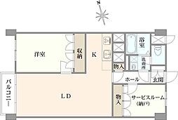成城アンバサダー 1SLDKの間取図画像
