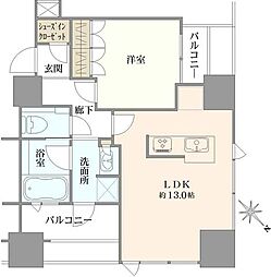 中野ツインマークタワー 1LDKの間取図画像