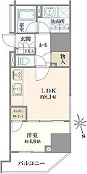 サンウッド東中野 1LDKの間取図画像