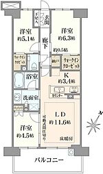 プレミスト東京王子 3SLDKの間取図画像