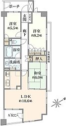 アールヴェール平和台 3LDKの間取図画像