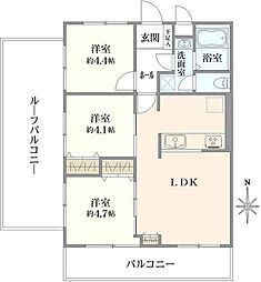 ライオンズマンション西新井第2 3LDKの間取図画像
