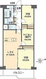ハイラーク船堀 2SLDKの間取図画像