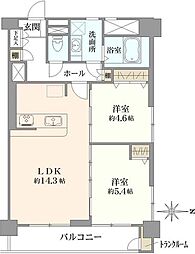 川口青木住宅 2LDKの間取図画像