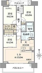 オーベル浦和レジデンス 3LDKの間取図画像