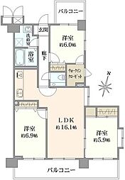 セザール篠崎 3LDKの間取図画像