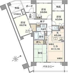プラウドシティ柏ノーブルコート 4LDKの間取図画像